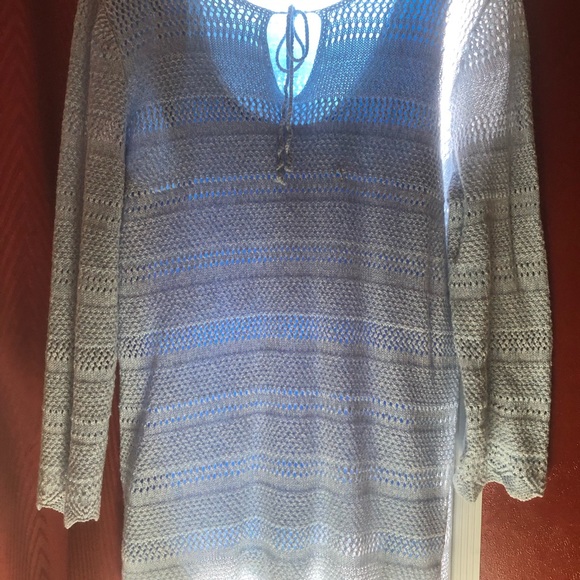 Denim & Co. Extra Small light blue sweater with tank top - Picture 3 of 7